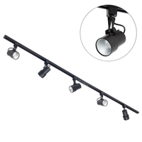 2 metre Track Light Kit with 5 Holborn Heads and Integrated LED - Black