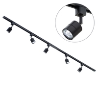 2 Metre Track Light Kit with 5 Soho Heads and Halogen Bulbs - Black