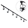 2 metre Track Light Kit with 6 Greenwich Heads and LED Bulbs - Black