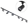 2 metre Track Light Kit with 6 Strand Heads and Integrated LED - Black