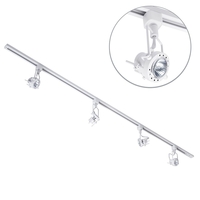 2 Metre Track Lighting with 4 Greenwich GU10 Fixture & Halogen Bulbs - White