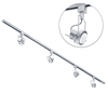 2 Metre Track Lighting with 4 Greenwich GU10 Fixture & LED Bulbs - Silver