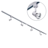2 Metre Track Lighting with 4 Harlem GU10 Fixture & Halogen Bulbs - Silver