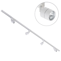 2 Metre Track Lighting with 4 Soho GU10 Fixture & Halogen Bulbs - White