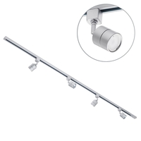 2 Metre Track Lighting with 4 Soho GU10 Fixture & LED Bulbs - Silver