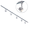 2 Metre Track Lighting with 5 Greenwich GU10 Fixture & Halogen Bulbs - Silver