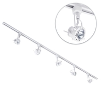 2 Metre Track Lighting with 5 Greenwich GU10 Fixture & Halogen Bulbs - White