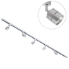 2 Metre Track Lighting with 5 Soho GU10 Fixture & Halogen Bulbs - Silver