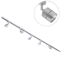 2 Metre Track Lighting with 5 Soho GU10 Fixture & Halogen Bulbs - Silver
