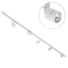2 Metre Track Lighting with 5 Soho GU10 Fixture & Halogen Bulbs - White
