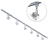 2 Metre Track Lighting with 6 Greenwich GU10 Fixture & Halogen Bulbs - Silver
