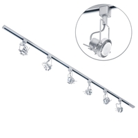 2 Metre Track Lighting with 6 Greenwich GU10 Fixture & LED Bulbs - Silver