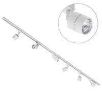 2 Metre Track Lighting with 6 Soho GU10 Fixture & Halogen Bulbs - White