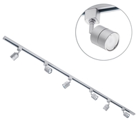 2 Metre Track Lighting with 6 Soho GU10 Fixture & LED Bulbs - Silver