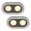2 Pack Heka Twin Rounded Aluminium Recessed Downlights - Aluminium