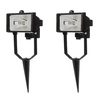 2 Pack of 1 Light Outdoor Spike Security Flood Light - Black