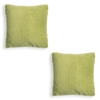 2 Pack of 45cm Square Microfleece Cushion - Green