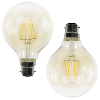 2 Pack of 4W LED BC B22 Vintage Filament Globe Bulb - Tinted