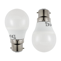 2 Pack of 6 Watt LED B22 Bayonet Cap Golf Ball Light Bulb - Warm White
