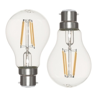 2 Pack of 6 Watt LED Vintage Style B22 Bayonet Cap Classic Light Bulbs - Warm White