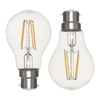 2 Pack of 6 Watt LED Vintage Style B22 Bayonet Cap Classic Light Bulbs - Warm White