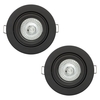 2 Pack of Adjustable Fire Rated IP20 Recessed Downlight - Matte Black