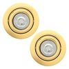 2 Pack of Adjustable Fire Rated IP20 Recessed Downlight - Satin Brass