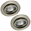 2 Pack of Adjustable Fire Rated IP20 Recessed Downlight - Satin Chrome