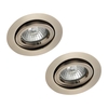 2 Pack of Adjustable Fire Rated IP20 Recessed Downlight - Satin Chrome