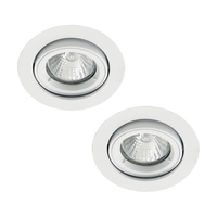 2 Pack of Adjustable Fire Rated IP20 Recessed Downlight - White