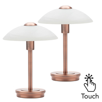 2 Pack of Alabaster Shade Touch Table Lamp - Antique Copper