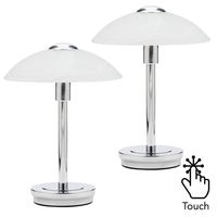2 Pack of Alabaster Shade Touch Table Lamp - Chrome