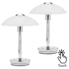 2 Pack of Alabaster Shade Touch Table Lamp - Chrome