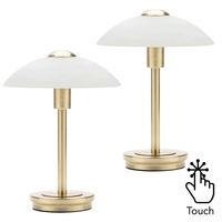 2 Pack of Alabaster Shade Touch Table Lamp - Satin Brass