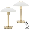 2 Pack of Alabaster Shade Touch Table Lamp - Satin Brass