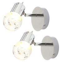 2 Pack of Ayston LED Single Bathroom Wall or Ceiling Spotlight - Chrome