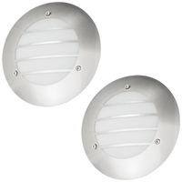 2 Pack of Circular Outdoor 1 Light Wall Light - Stainless Steel