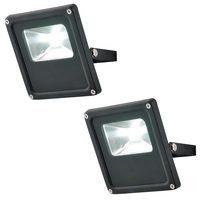 2 Pack of Cordelia Small 1 Light Outdoor LED Slim Line Flood Light - Black