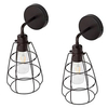 2 Pack of Drax Caged Wall Lights,  Aged Bronze