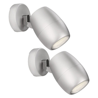 2 Pack of Ecomoods 1 Light Adjustable Spotlight Wall Light - Satin Chrome