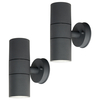 2 Pack of Fibo Outdoor Up & Down Carbon Fibre Wall Lights - Anthracite