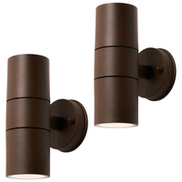 2 Pack of Fibo Outdoor Up & Down Carbon Fibre Wall Lights - Rust