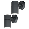 2 Pack of Fibo Outdoor Up or Down Carbon Fibre Wall Lights - Anthracite