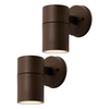 2 Pack of Fibo Outdoor Up or Down Carbon Fibre Wall Lights - Rust