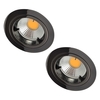 2 Pack of Fixed Fire Rated IP20 Recessed Downlight - Black Chrome