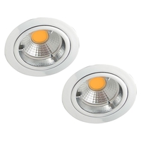 2 Pack of Fixed Fire Rated IP20 Recessed Downlight - Chrome