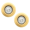 2 Pack of Fixed Fire Rated IP20 Recessed Downlight - Satin Brass