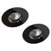 2 Pack of Fixed Fire Rated IP65 Recessed Downlight - Black Chrome