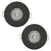 2 Pack of Fixed Fire Rated IP65 Recessed Downlight - Matte Black