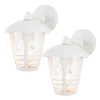 2 Pack of Francis Outdoor 1 Light Die Cast Curved Wall Lantern - White